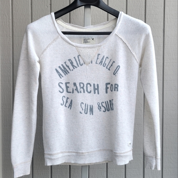 American Eagle Outfitters Tops - 2011 AEO | Sea Sun Surf Sweatshirt EUC Ladies XS Pullover